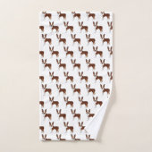 Red Boston Terrier Cute Cartoon Dog Pattern Bad Handdoek (Handdoek)
