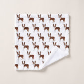 Red Boston Terrier Cute Cartoon Dog Pattern Bad Handdoek (Wasdoekje)