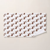 Red Boston Terrier Cute Cartoon Dog Pattern Bad Handdoek (Handdoek)
