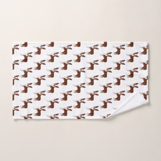 Red Boston Terrier Cute Cartoon Dog Pattern Bad Handdoek (Handdoek)