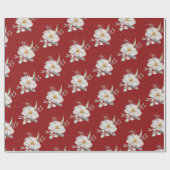 Red Botanical Holiday Wrapping Papier (Vlak)
