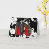 Red Bottom Spike Heels Romantisch Roos Kaart (Gele Bloem)