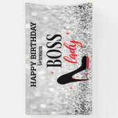 Red Bottom Stiletto Hiss Boss Lady Birthday Spandoek (Verticaal)