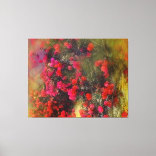 Red Bougainvillea Flowers Impressionisme Fine Art Canvas Afdruk (Voorkant)