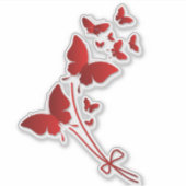 Red Bouquet Butterfly Sticker (Voorkant)