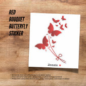 Red Bouquet Butterfly Sticker