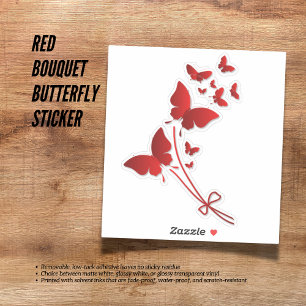 Red Bouquet Butterfly Sticker