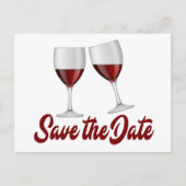 Red Bourgogne Save the Date Wijnbril Bruiloft Aankondigingskaart (Voorkant)
