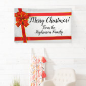 Red Bow Aangepast Aangepast Gepersonaliseerde Fami Spandoek (Insitu)