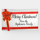 Red Bow Aangepast Aangepast Gepersonaliseerde Fami Spandoek (Horizontaal)