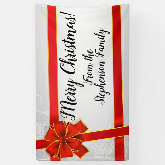 Red Bow Aangepast Aangepast Gepersonaliseerde Fami Spandoek (Verticaal)