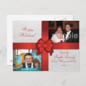 Red Bow aangepaste foto vakantie Briefkaart (Voorkant / Achterkant)