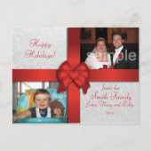 Red Bow aangepaste foto vakantie Briefkaart (Voorkant)