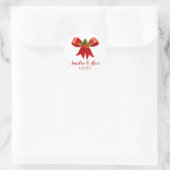Red Bow - Aangepaste Kerst stickers (Tas)