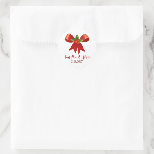 Red Bow - Aangepaste Kerst stickers (Tas)