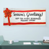 Red Bow aangepaste kerstfeestdag Spandoek (Beurs)