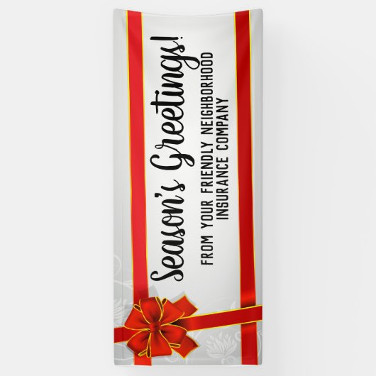 Red Bow aangepaste kerstfeestdag Spandoek (Verticaal)