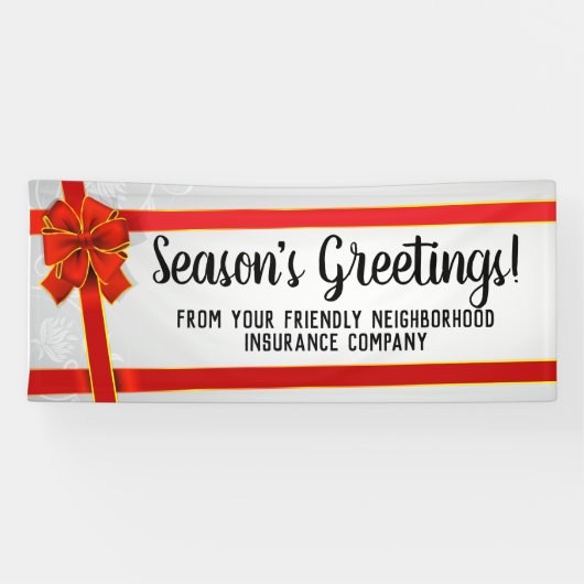 Red Bow aangepaste kerstfeestdag Spandoek (Horizontaal)