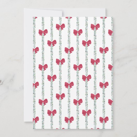 Red Bow-Adorned Garlands kerstfeest Kaart (Achterkant)