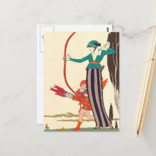 Red Bow Amusement van George Barbier Briefkaart