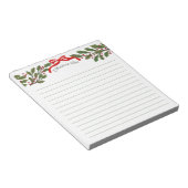 Red Bow and Holly Garland Christmas List Notitieblok (Schuin)