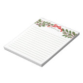 Red Bow and Holly Garland Christmas List Notitieblok (Linkerzijde)