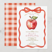 Red Bow Apple van ons eerste verjaardagsfeestje vo Kaart (Voorkant / Achterkant)