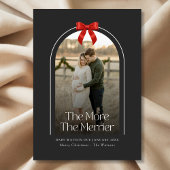 Red Bow Arch Foto Kerstzwangerschap Aankondiging