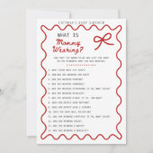 Red Bow Baby shower - Bewerkbare naam, 5x7 Invitat Kaart (Voorkant)