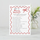 Red Bow Baby shower - Bewerkbare naam, 5x7 Invitat Kaart (Staand voorkant)