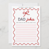 Red Bow Baby shower - bewerkbare naam, 5x7 Kaart (Voorkant)