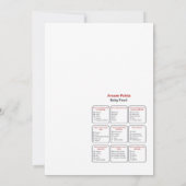 Red Bow Baby shower - bewerkbare naam, 5x7 Kaart (Achterkant)