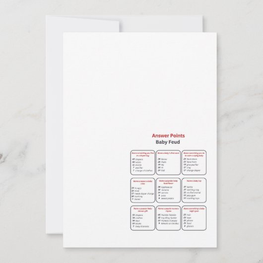 Red Bow Baby shower - bewerkbare naam, 5x7 Kaart (Achterkant)