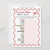 Red Bow Baby shower - bewerkbare naam, 5x7 Kaart (Voorkant)