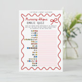 Red Bow Baby shower - bewerkbare naam, 5x7 Kaart (Staand voorkant)