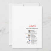 Red Bow Baby shower - bewerkbare naam, 5x7 Kaart (Achterkant)