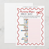 Red Bow Baby shower - bewerkbare naam, 5x7 Kaart (Voorkant / Achterkant)