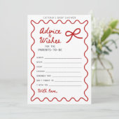 Red Bow Baby shower - bewerkbare naam, 5x7 Kaart (Staand voorkant)