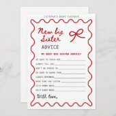 Red Bow Baby shower - bewerkbare naam, 5x7 Kaart (Voorkant / Achterkant)