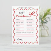 Red Bow Baby shower - bewerkbare naam, 5x7 Kaart (Staand voorkant)