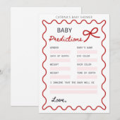 Red Bow Baby shower - bewerkbare naam, 5x7 Kaart (Voorkant / Achterkant)