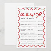 Red Bow Baby shower - bewerkbare naam, 5x7 Kaart (Voorkant / Achterkant)