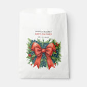 Red Bow Baby Shower Christmas Brunch Bedankzakje (Voorkant)