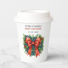 Red Bow Baby Shower Christmas Brunch Papieren Bekers