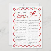 Red Bow Baby Shower - Editable Name, 5x7 Invitatio Kaart (Voorkant)