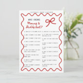 Red Bow Baby Shower - Editable Name, 5x7 Invitatio Kaart (Staand voorkant)