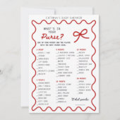 Red Bow Baby Shower - Editable Name, 5x7 Invitatio Kaart (Voorkant)