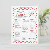 Red Bow Baby Shower - Editable Name, 5x7 Invitatio Kaart (Staand voorkant)