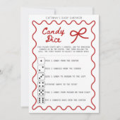 Red Bow Baby Shower - Editable Name, 5x7 Invitatio Kaart (Voorkant)