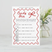 Red Bow Baby Shower - Editable Name, 5x7 Invitatio Kaart (Staand voorkant)